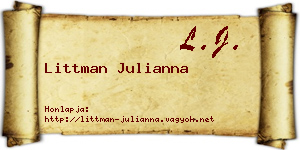 Littman Julianna névjegykártya
